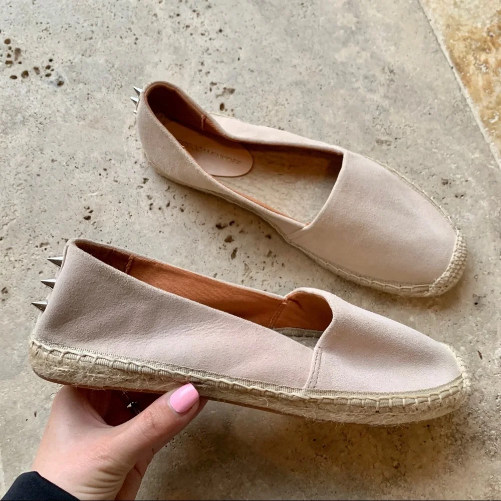 Rebecca Minkoff Suede Rockstud Espadrille Flat 8.5